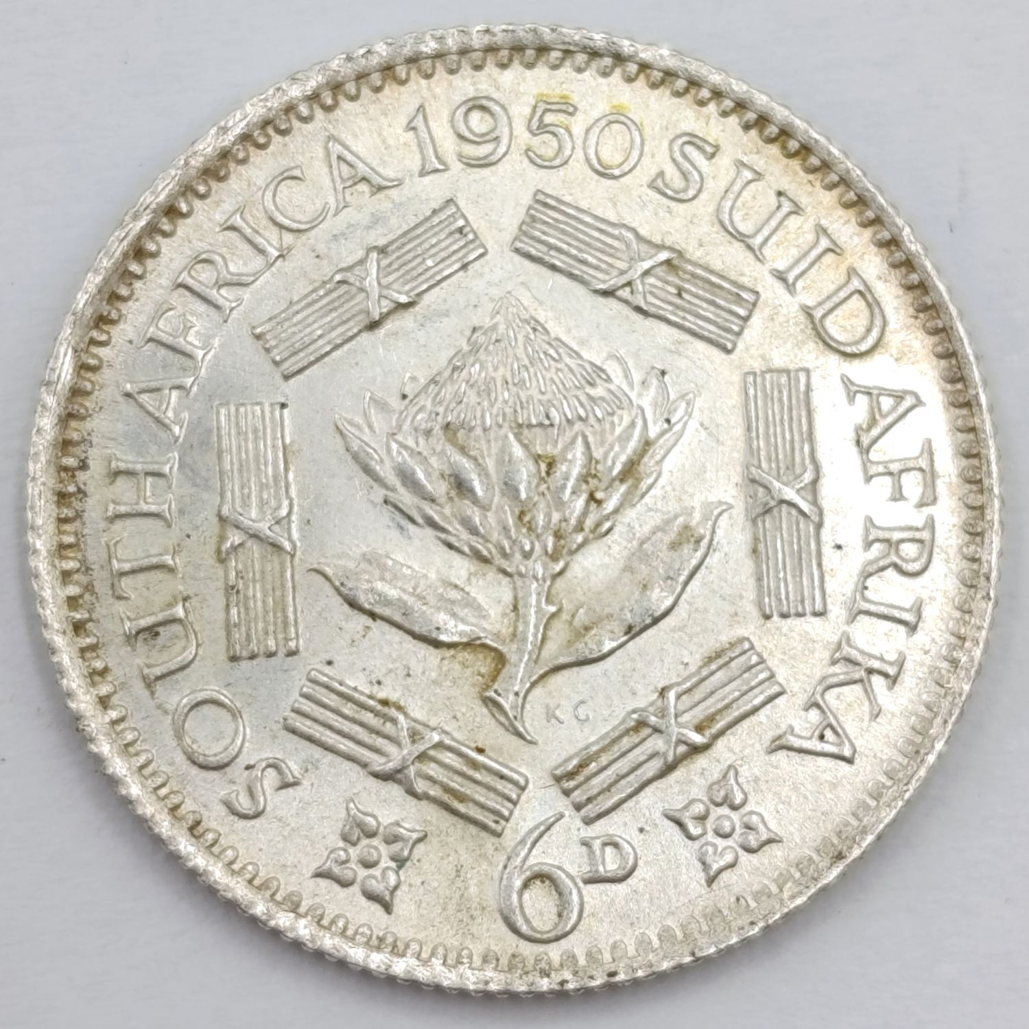 1950 South Africa Sixpence uncirculated