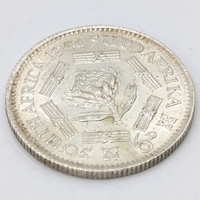 1950 South Africa Sixpence uncirculated