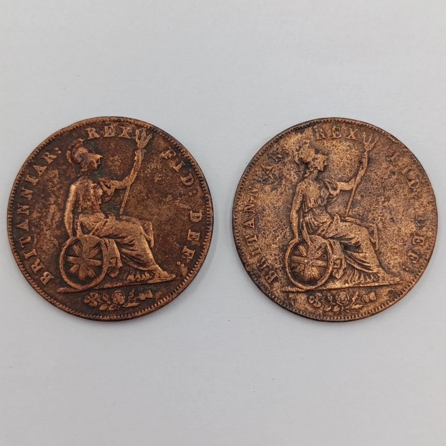 Great Britain 1826 half penny George 4 - Lot of 2