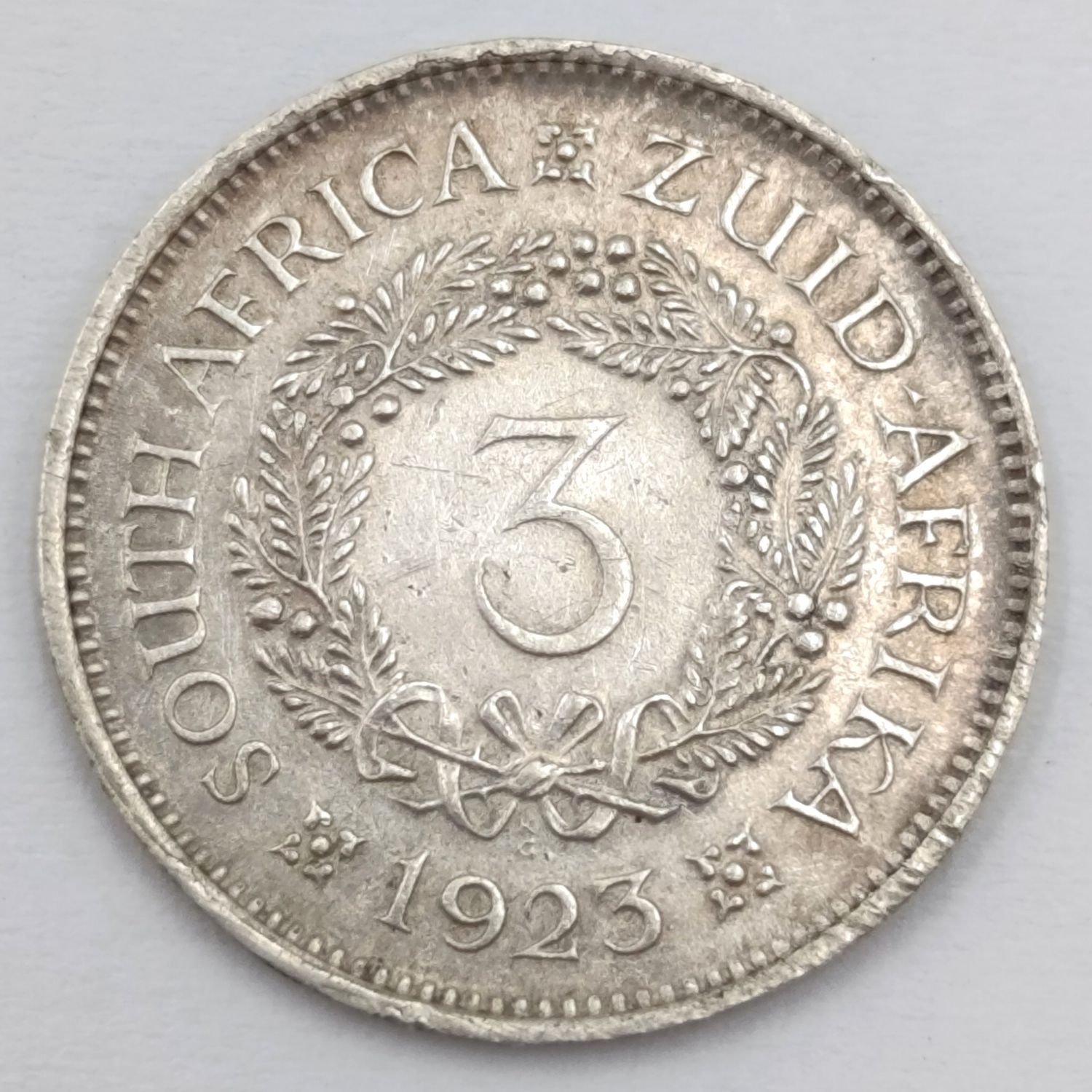 1923 South Africa 3 pence XF+