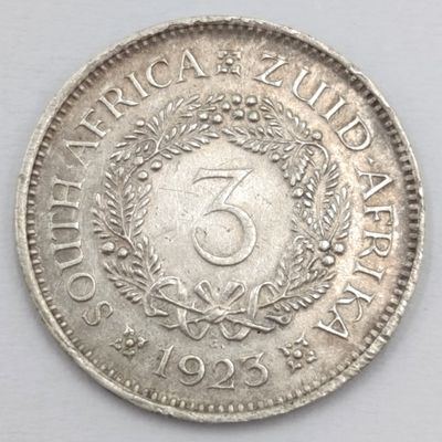 1923 South Africa 3 pence XF+