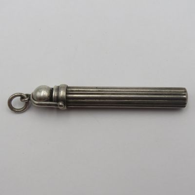 Antique circa 1900 Sterling silver Magic retractable pencil in pendant case