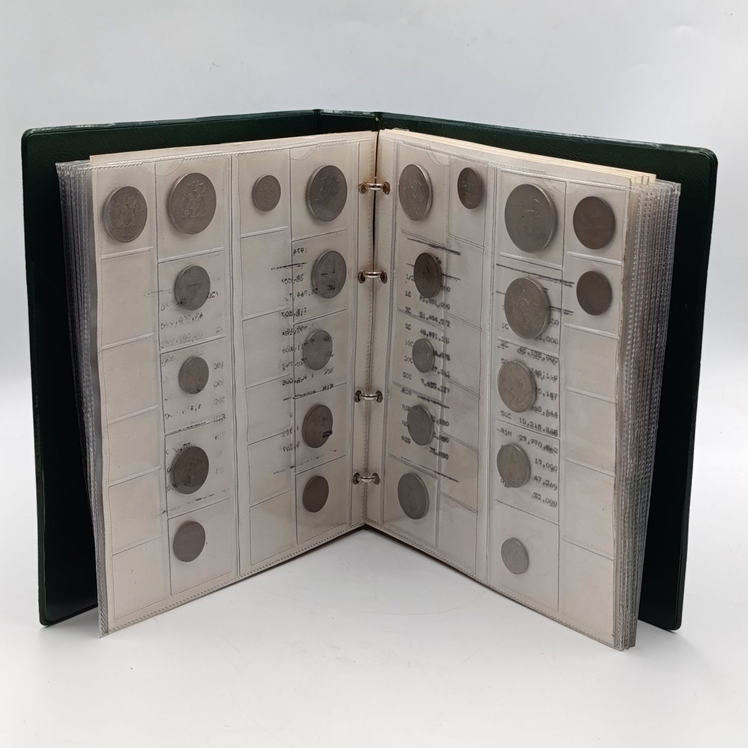 1965-1991 South African coin album with 178 coins - some missing, to be completed