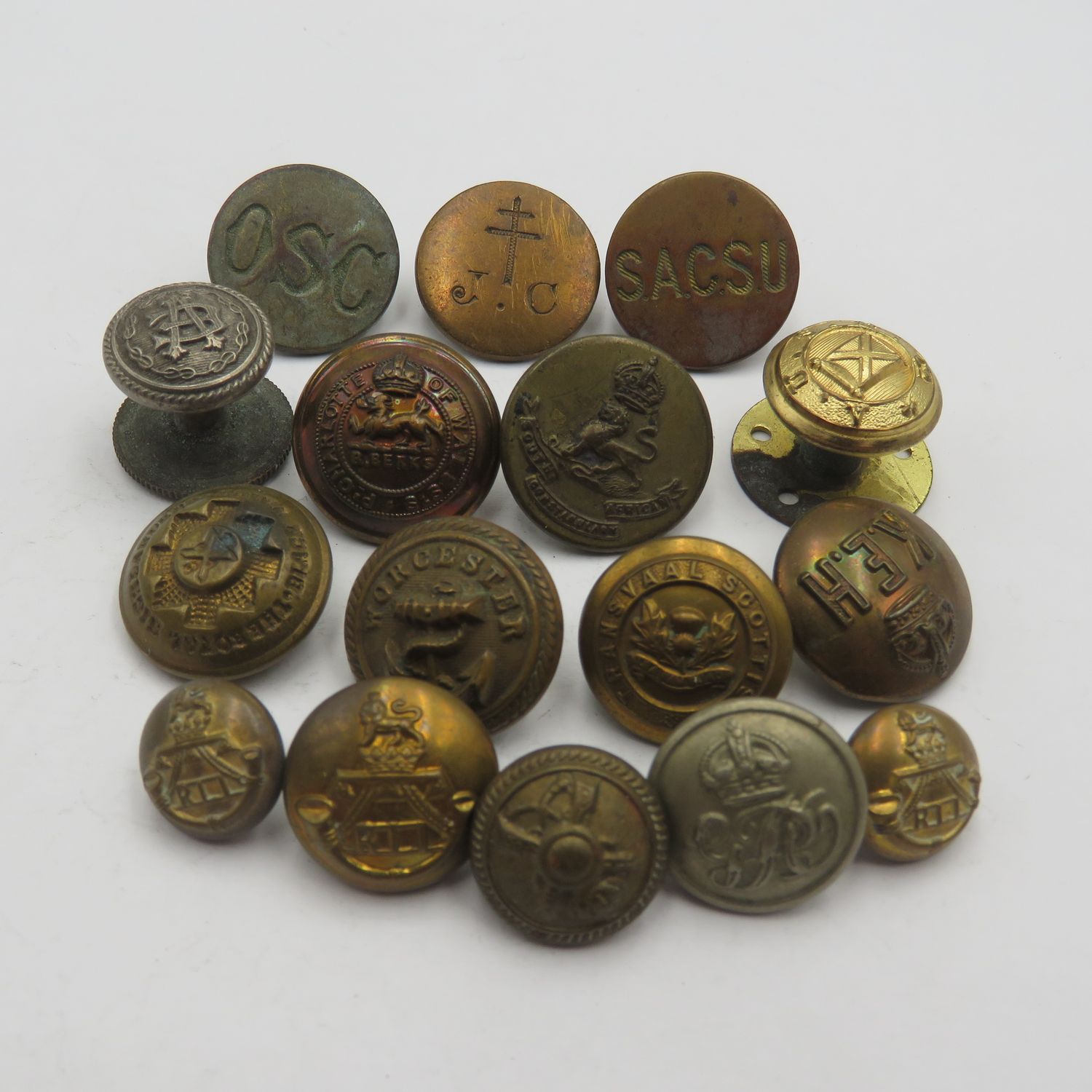Lot of 17 Military uniform buttons - scarcer types