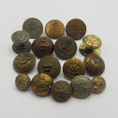 Lot of 17 Military uniform buttons - scarcer types
