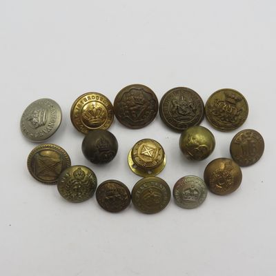 Lot of 15 Military uniform buttons - scarcer types