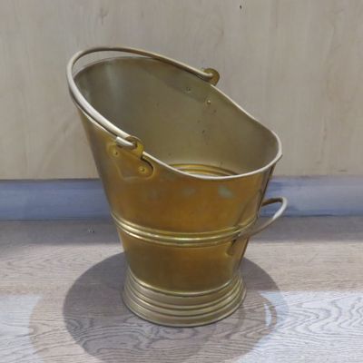 Vintage brass coal scuttle bucket