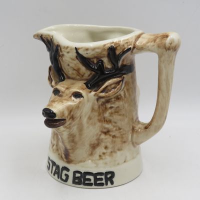 Vintage Stag Beer porcelain pitcher by Drostdy ware