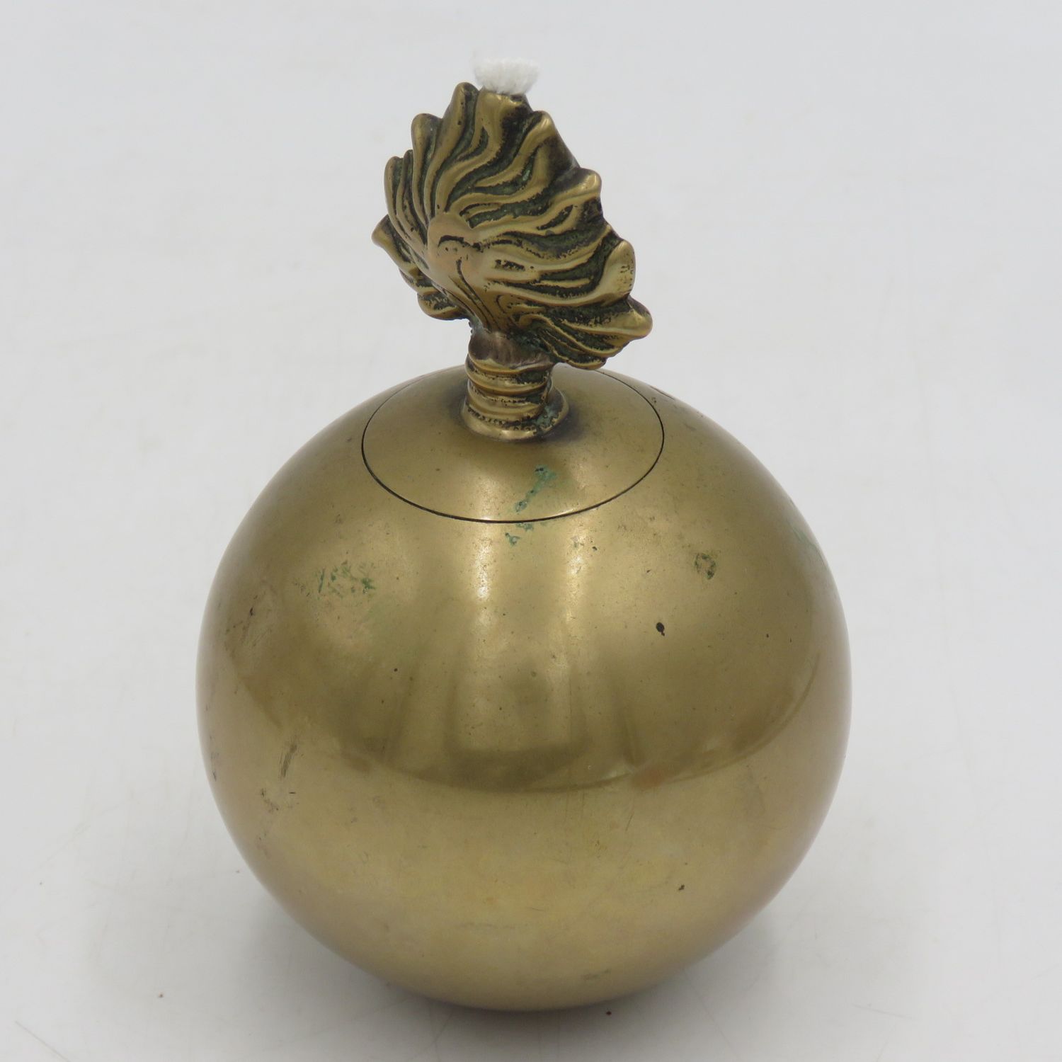 Handmade brass Royal Fusiliers cigar lighter with screw open top ashtray