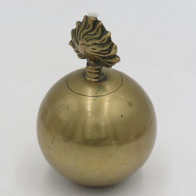 Handmade brass Royal Fusiliers cigar lighter with screw open top ashtray