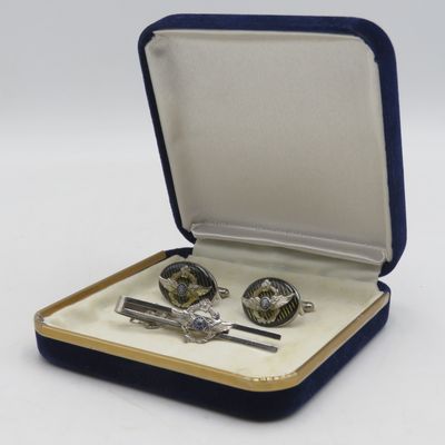 Set of Taiwan ROC Pilot wings cufflinks and tie clip