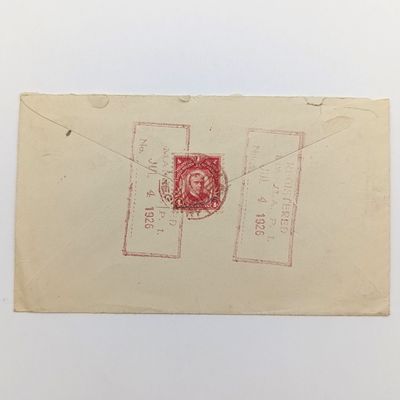 Registered 1926 letter from Manila Philippines to Switzerland 2 x 16 centavos stamps in front and sealed with 4 centavos stamp at the back - wine Red cancellations