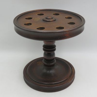 Vintage handmade wooden smoking pipe stand