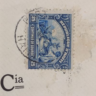 Postal Front Port AU Prince Haiti 19 Nov 1921 to St Gall Switzerland - via New York with 25c Haiti stamp