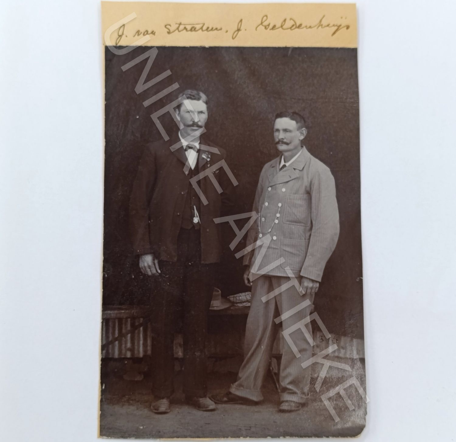 Original photo of Boer War POW&#39;s J van Straten and J Geldenhuys