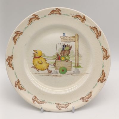 Royal Doulton Bunnykins &quot;To the Hunt Ball&quot; porcelain sideplate
