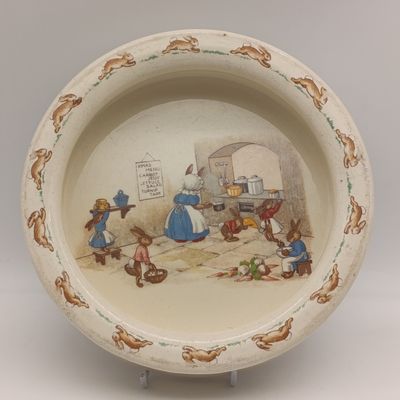Royal Doulton Bunnykins Xmas menu porridge bowl