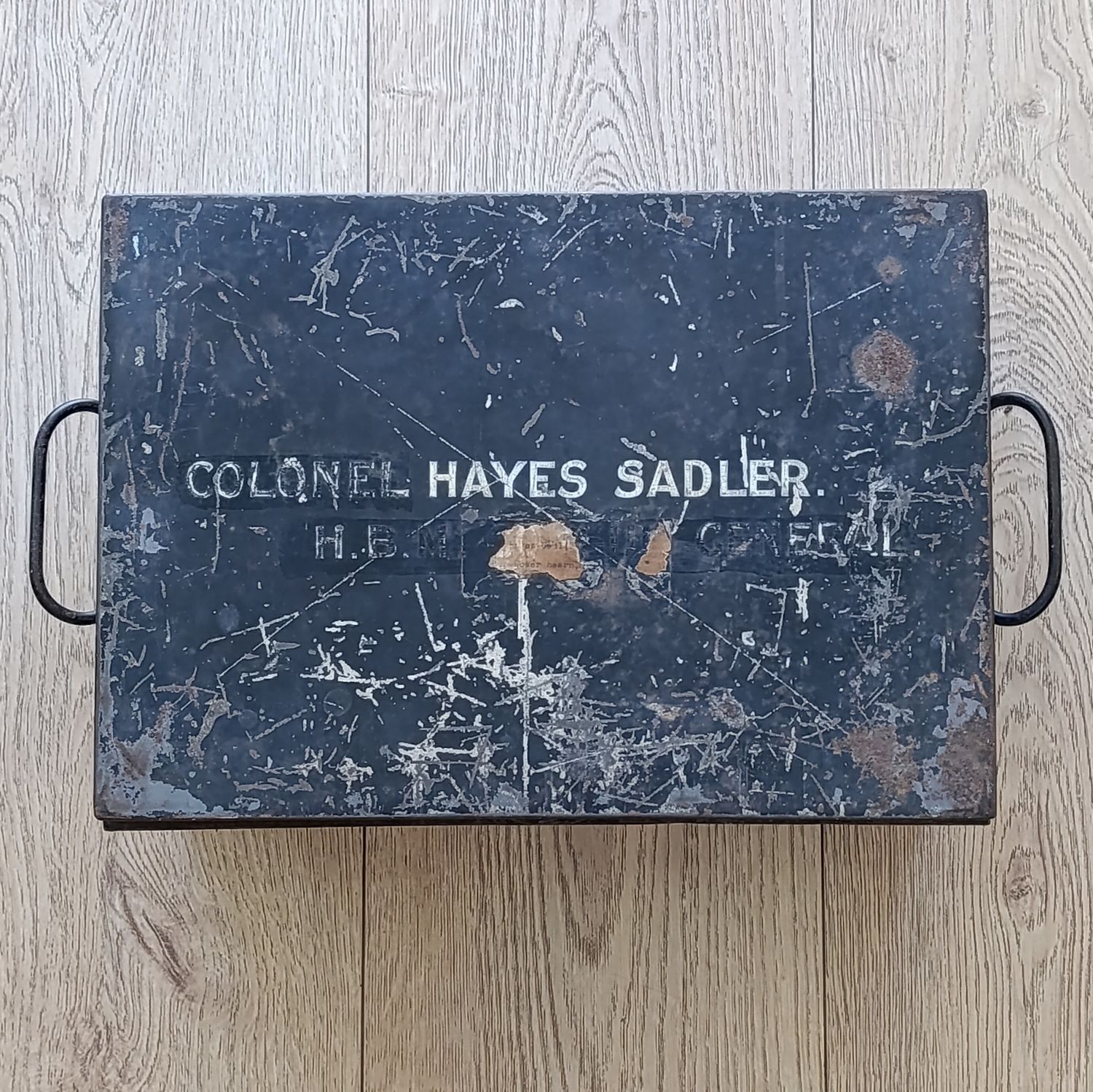 Victorian Pre-Boer War metal case of Colonel James Hayes-Sadler - He was made a knight commander of the order of St.Michael and St George