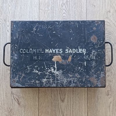 Victorian Pre-Boer War metal case of Colonel James Hayes-Sadler - He was made a knight commander of the order of St.Michael and St George