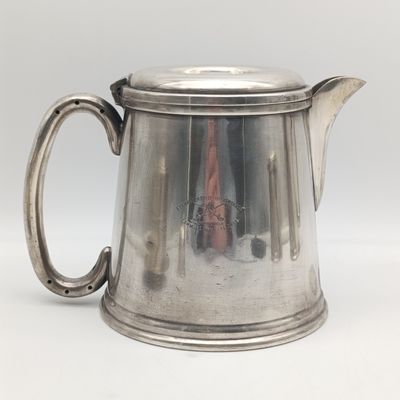 Set of 5  SADF command officers mess Voortrekkerhoogte silverplated pieces - coffee pot, milk jug, sugar bowl, sugar cube holder &amp; salt cellar