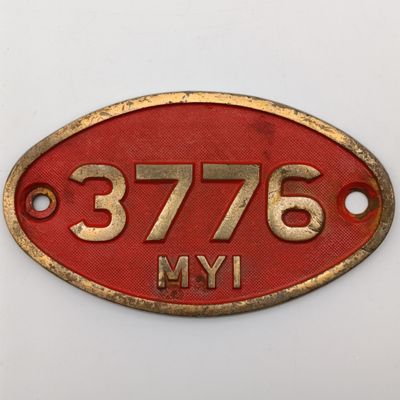 SA Railways MY1 Tender # 3776 brass tender plate