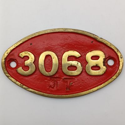 SA Railways Class ET Tender #3068 brass tender plate - altered to class JT tender