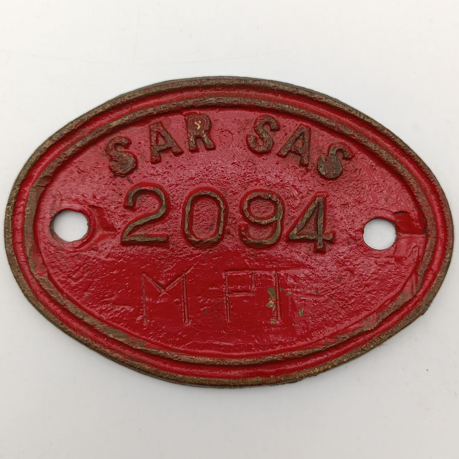 SA Railways Class 15A #2094 MP1 brass tender plate - Overstamped MPI