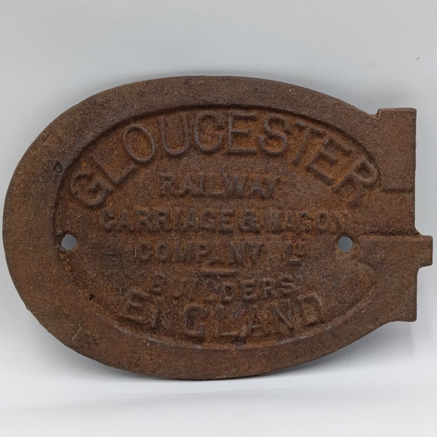 Antique Gloucester Railway Carriage and Wagon company builders plate
