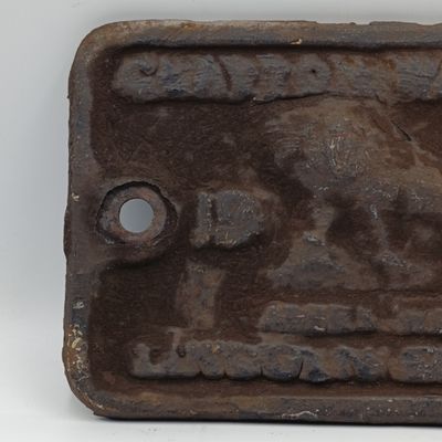 Antique 1920 Railways coach builders plate - Lincoln England