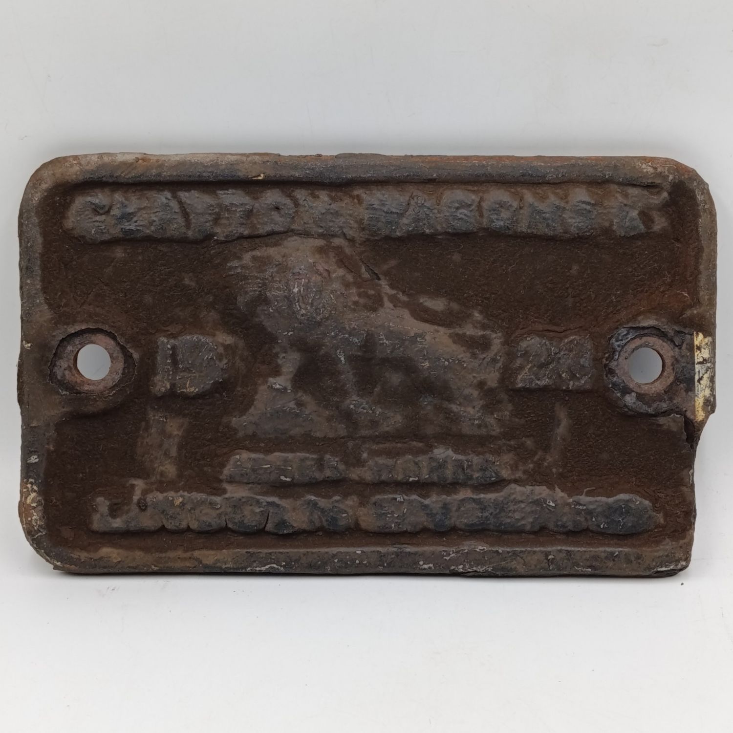 Antique 1920 Railways coach builders plate - Lincoln England