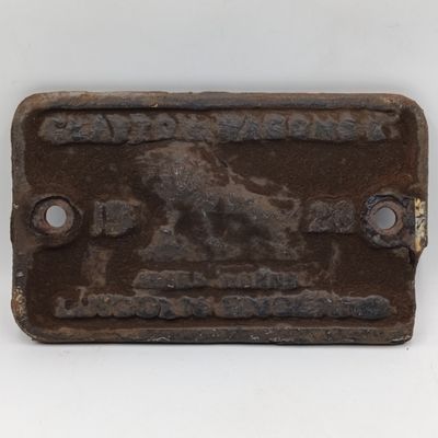 Antique 1920 Railways coach builders plate - Lincoln England