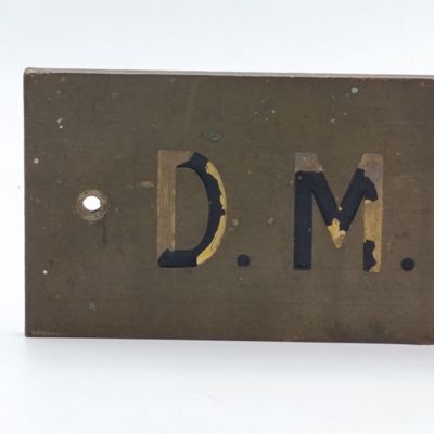 Vintage Solid brass DM  Massyn name plate