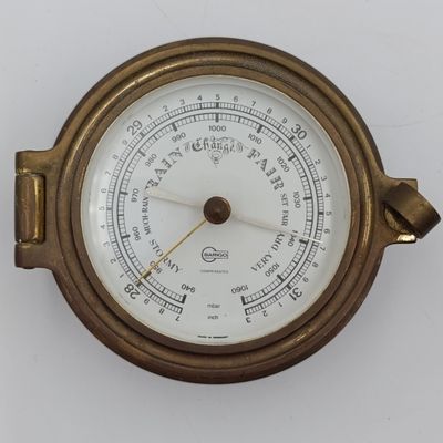 Vintage Barigo marine weather station, clock and hygrometer / thermometer set