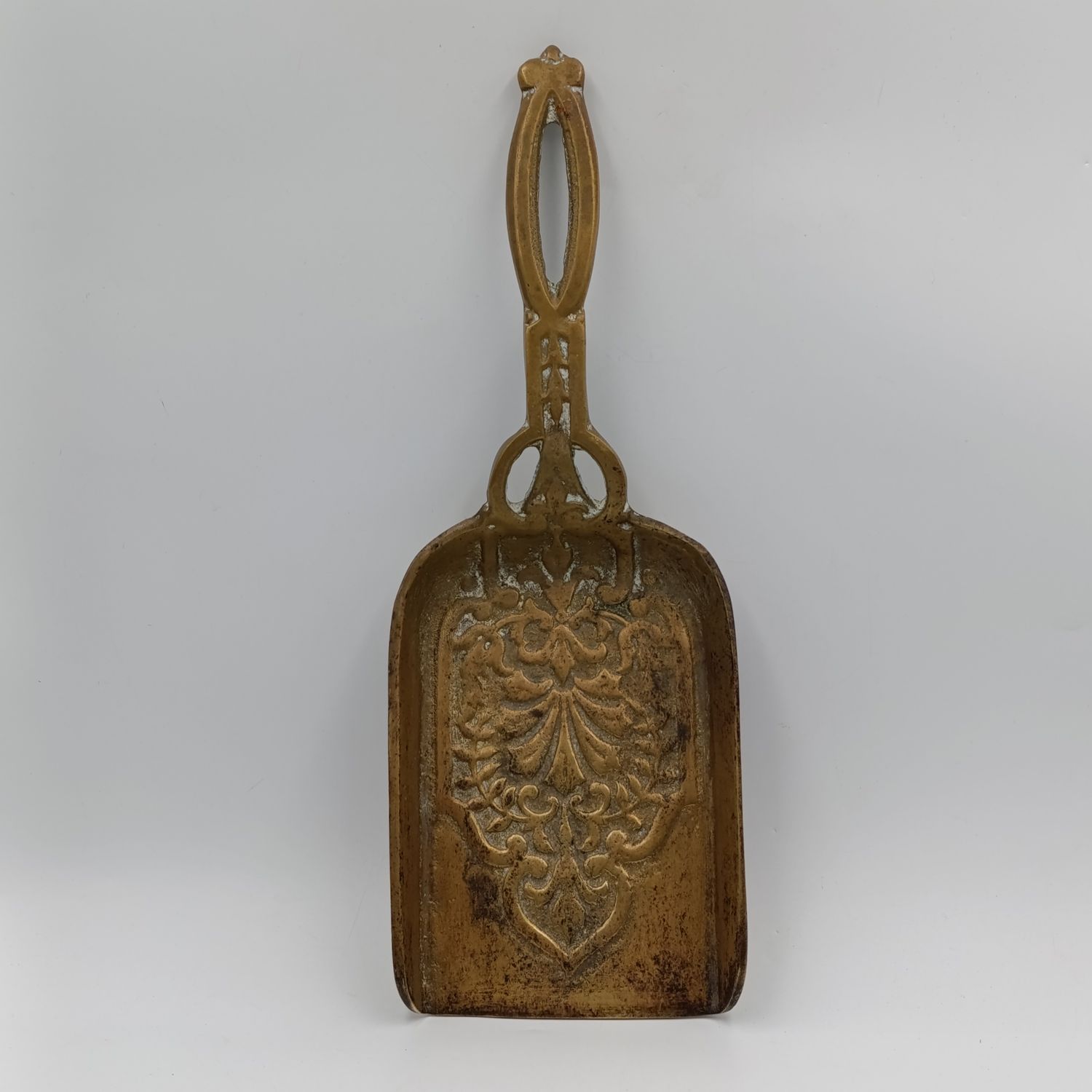 Antique solid brass coal scoop