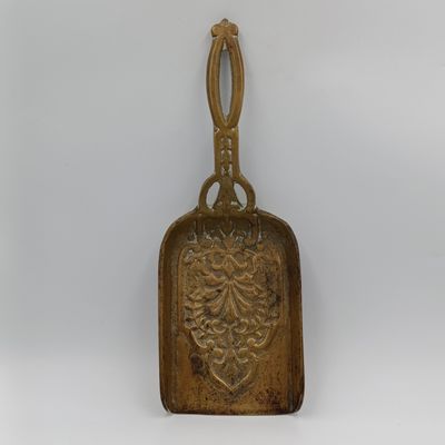 Antique solid brass coal scoop