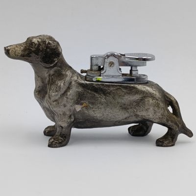 Vintage Dachshund shaped table lighter
