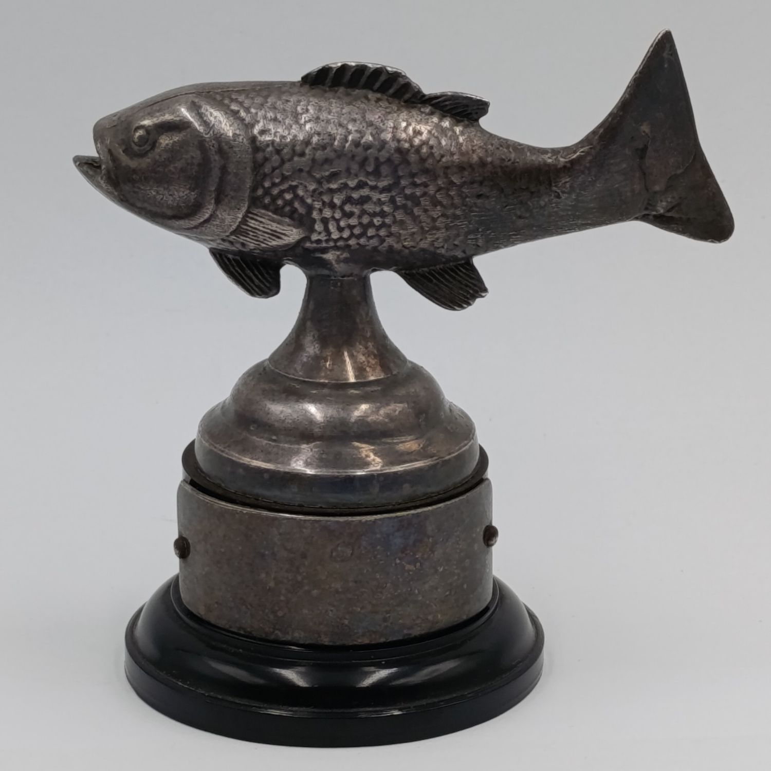 Vintage silver colour fishing trophy