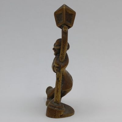 Vintage drunk man leaning on lamp post figurine