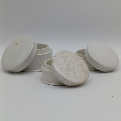 Lot of 3 Antique porcelain toothpaste holders with lids
