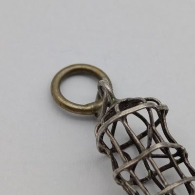 Sterling silver bird cage charm - weighs 0.6g