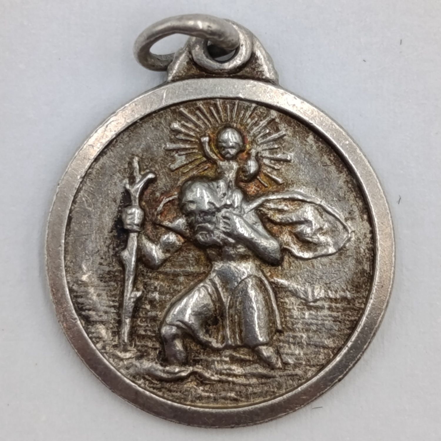 Sterling Silver St. Christopher charm - weighs 2.1g