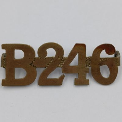 Royal Army B246 brass shoulder title
