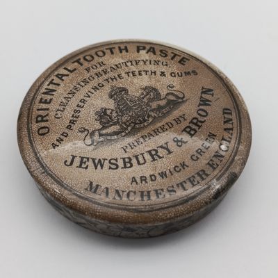 Antique Oriental Tooth paste by Jewsbury &amp; Brown ceramic lid