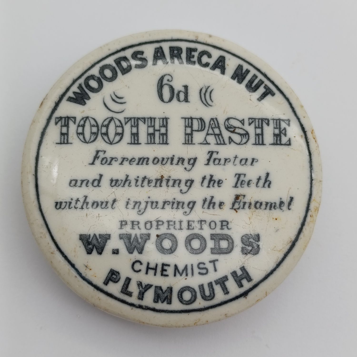 Antique Woods Areca Nut Tooth Paste ceramic lid