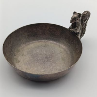 Vintage silverplated squirrel nut bowl
