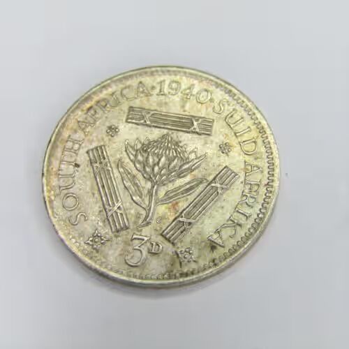 1940 SA Union 3d Tickey - uncirculated with some toning
