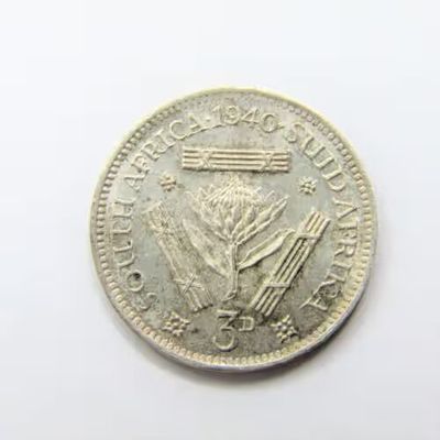 1940 SA Union 3d Tickey - AU+