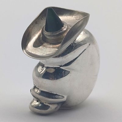 Mexican Sterling silver Pancho perfume bottle