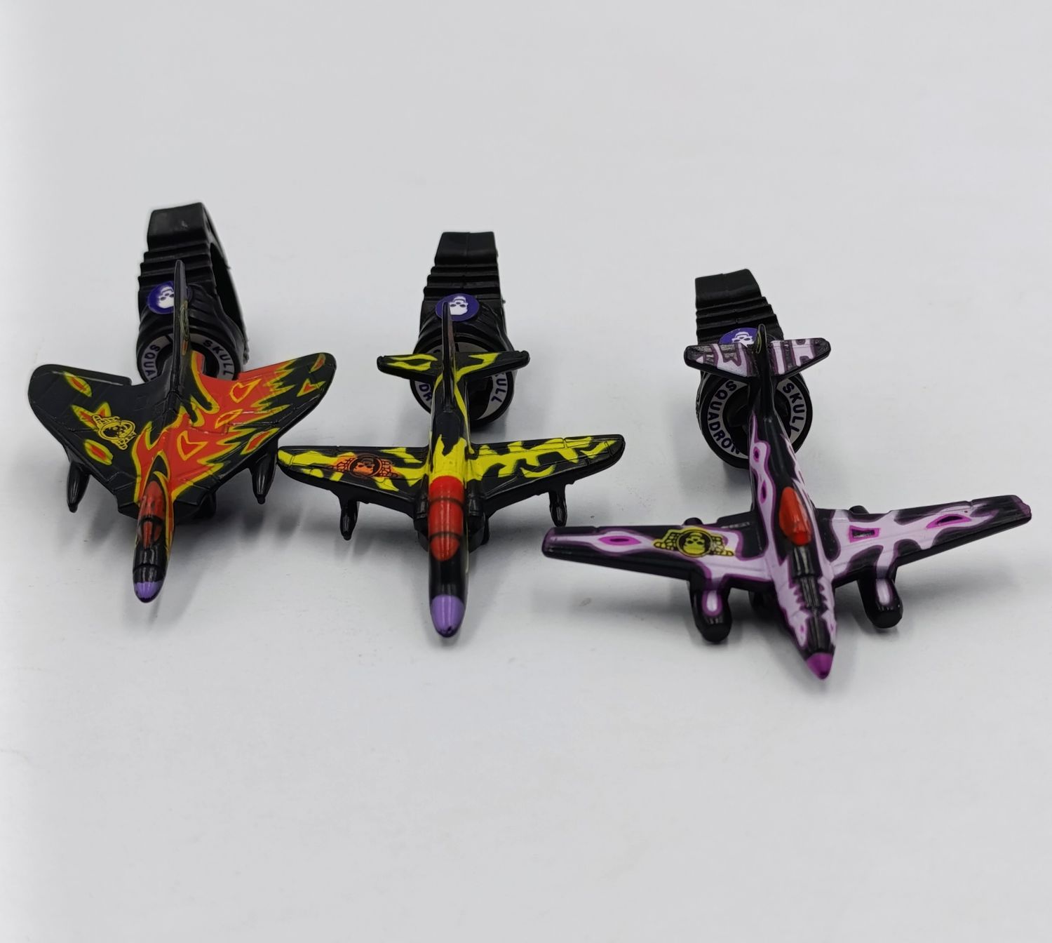 Set of 3 Vintage Matchbox Ring Raiders skull squadron jet planes