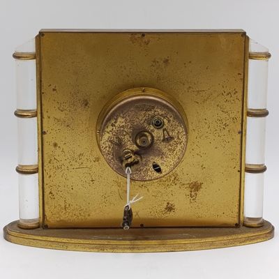 Vintage Angelus Carillon Swiss 8 day desk clock - not running - alarm winder broken